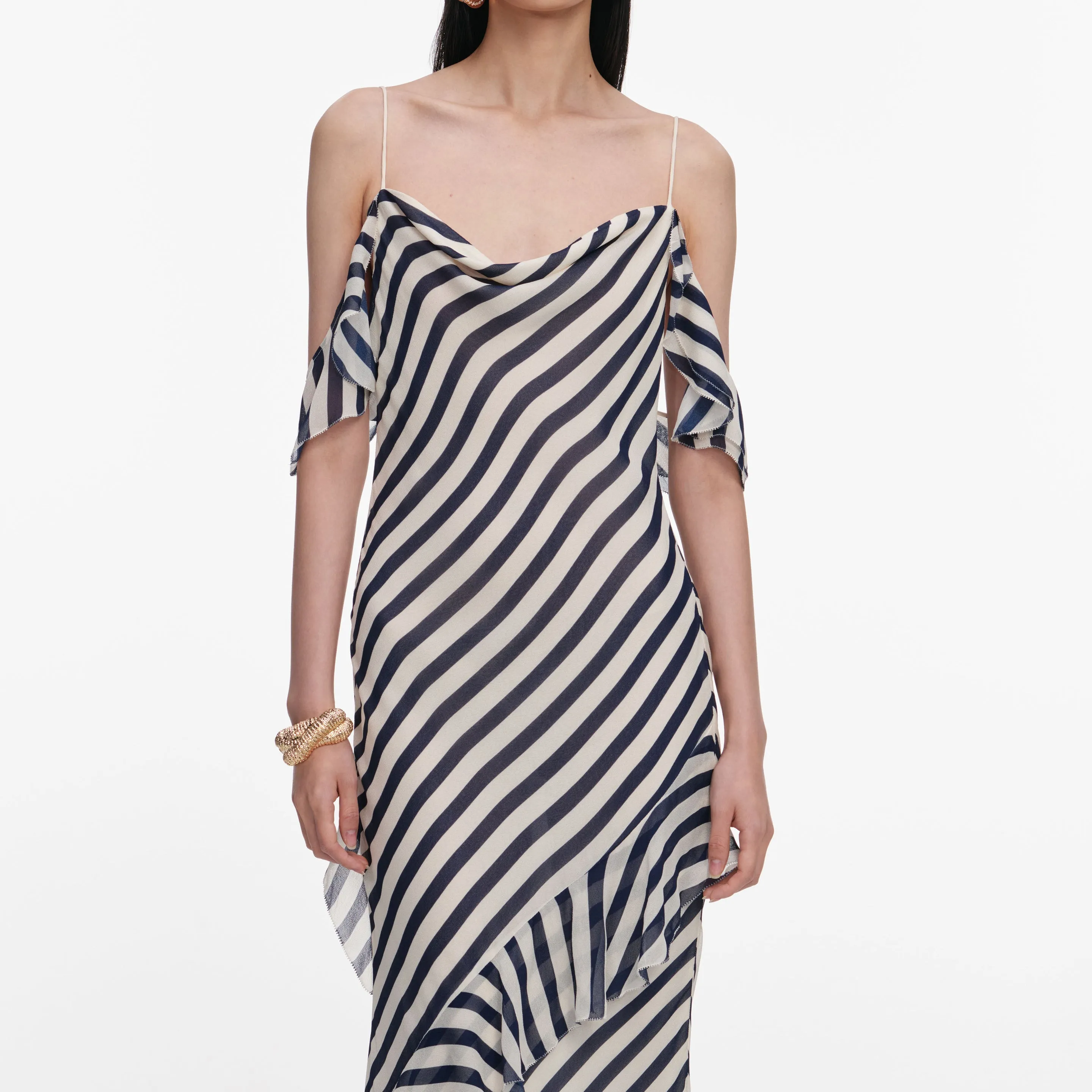 STRIPE GEORGETTE MAXI DRESS sold by Lord & Taylor product image thumbnail 4