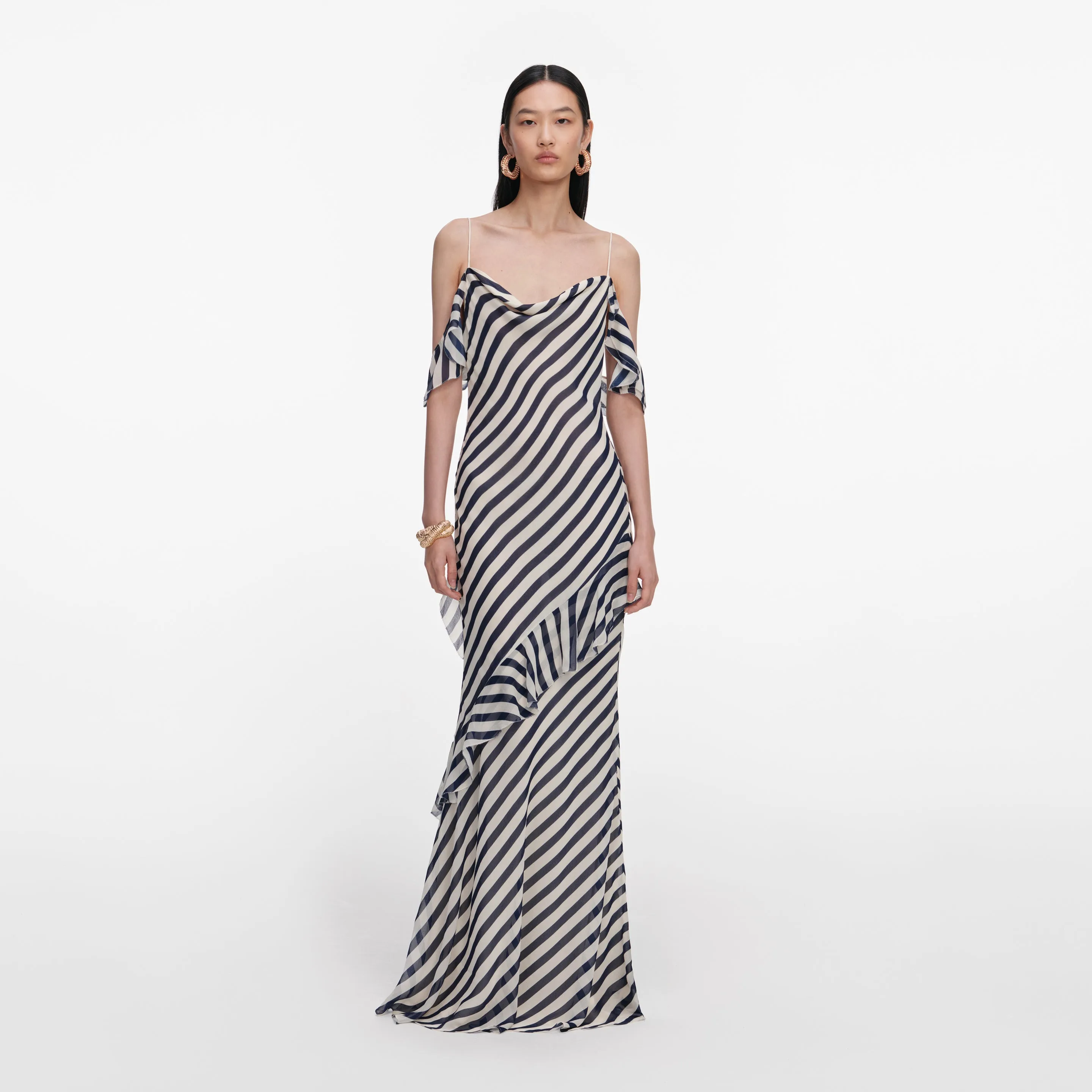 STRIPE GEORGETTE MAXI DRESS sold by Lord & Taylor