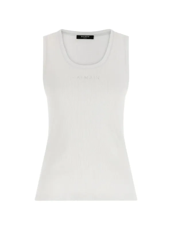 SMALL " PARIS" EMB JERSEY TANK TOP made by Balmain