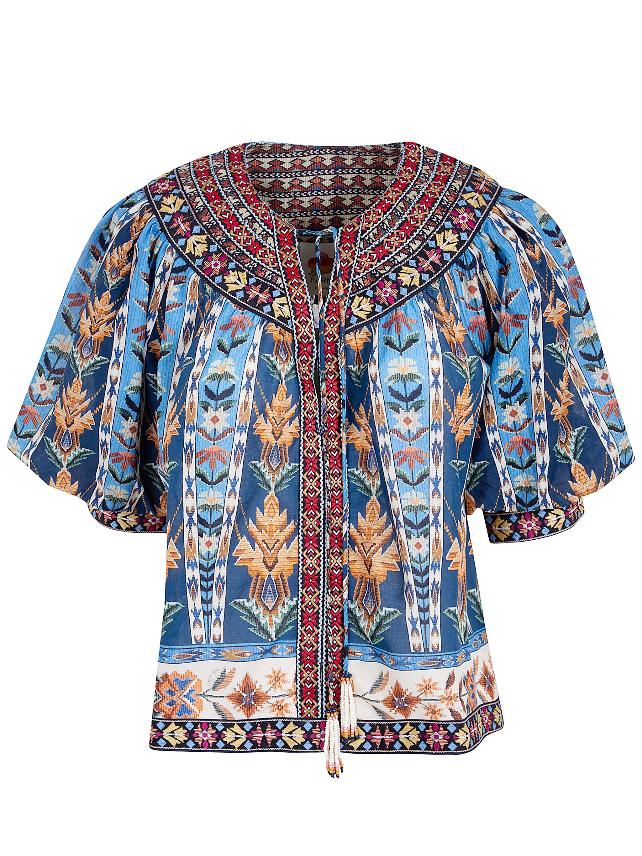 EMBROIDERED TAPESTRY SHORT SLEEVE BLOUSE sold by Lord & Taylor product image thumbnail 4