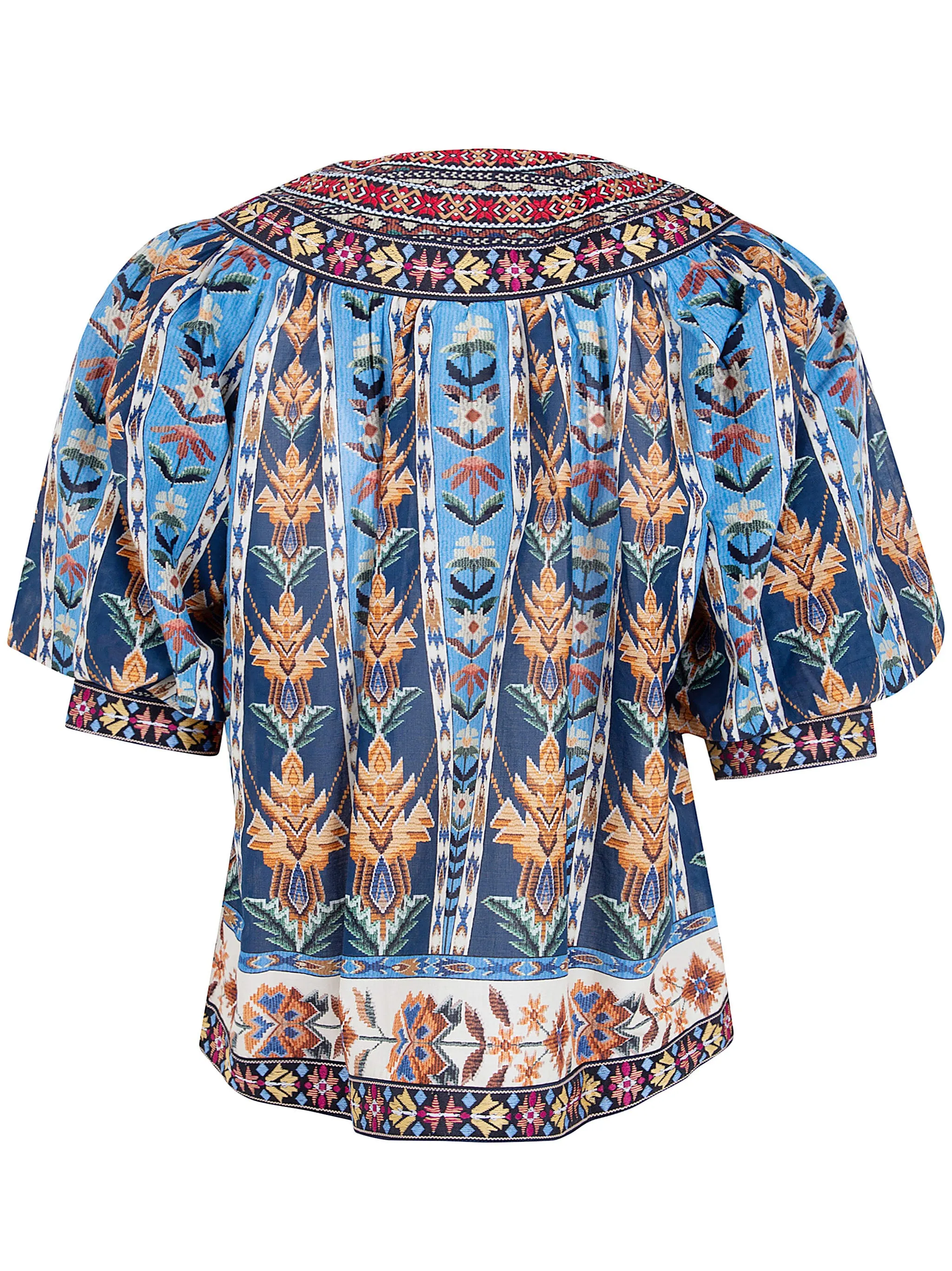 EMBROIDERED TAPESTRY SHORT SLEEVE BLOUSE sold by Lord & Taylor product image thumbnail 5