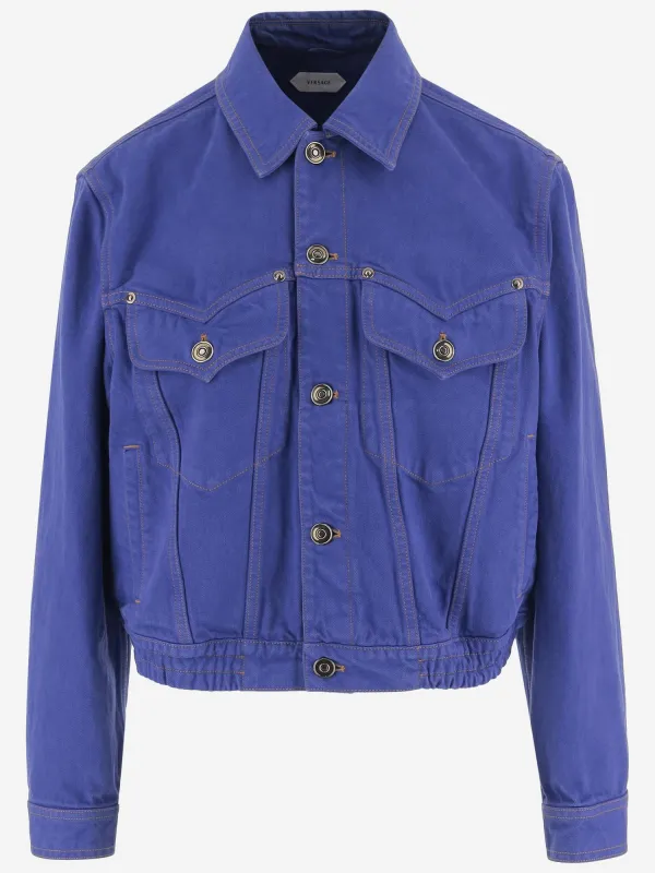 Cotton Denim Jacket Navy made by Versace