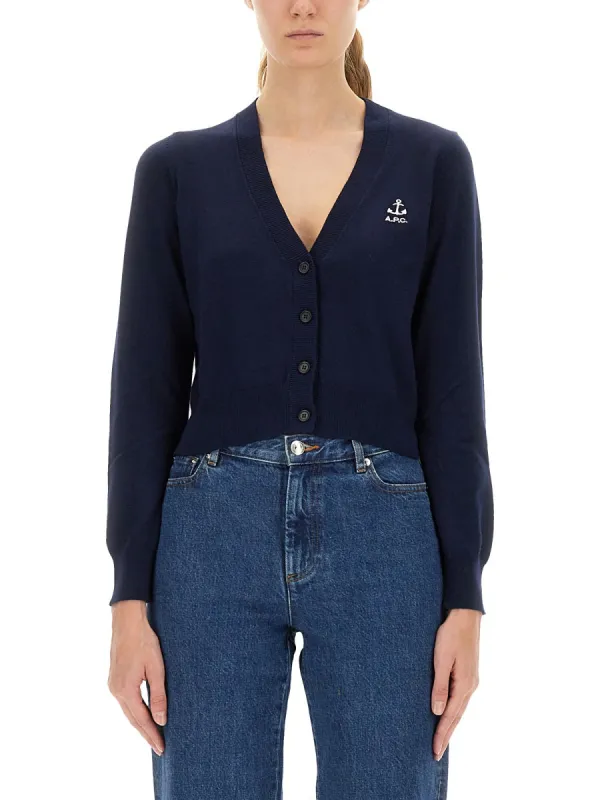Cardigan with Embroidered Logo made by A.P.C.