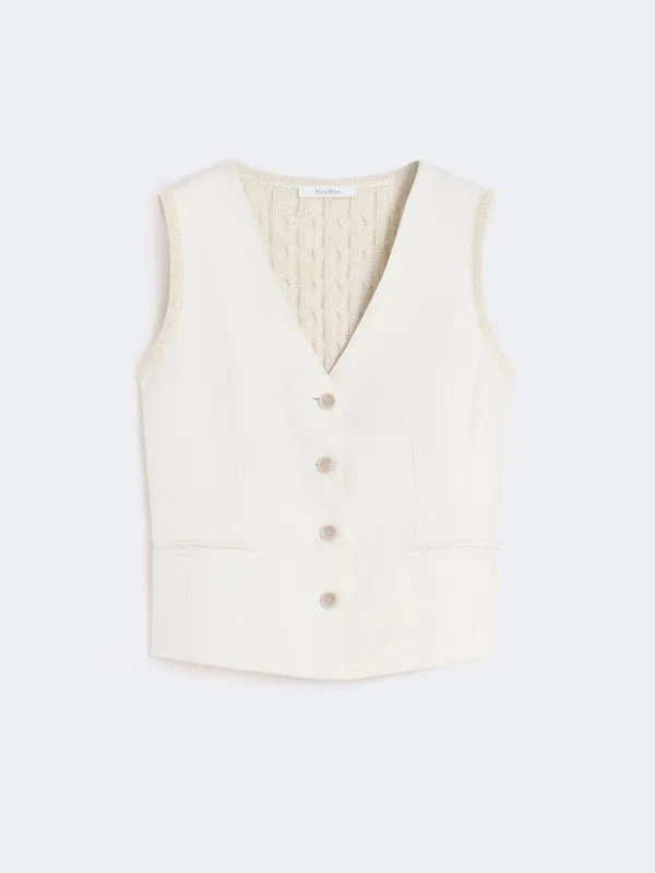 Linen vest with knitted back made by MaxMara