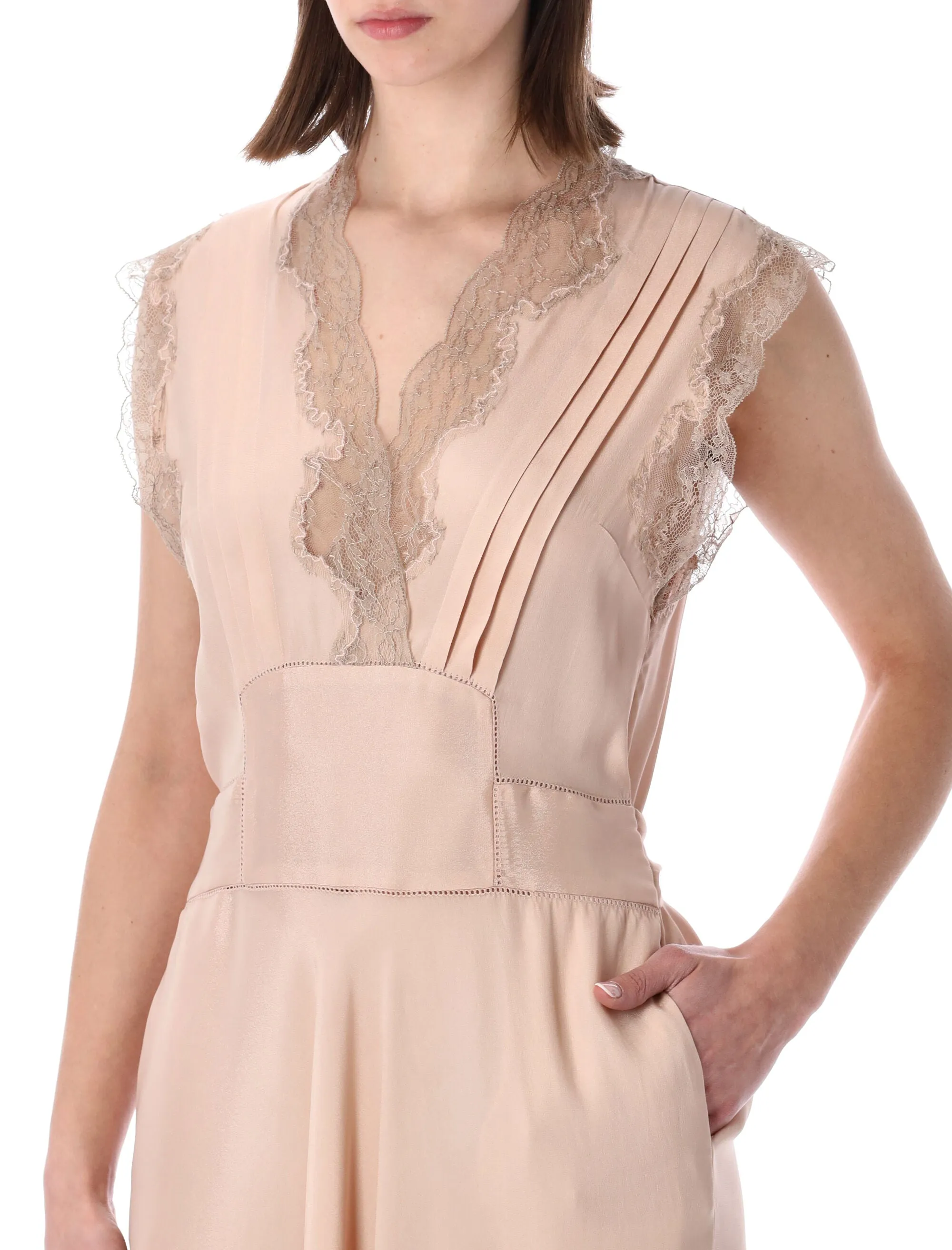 MAISON MARGIELA SILK LACE DETAIL MIDI DRESS sold by Lord & Taylor product image thumbnail 3