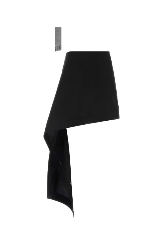BLACK WOOL MINI SKIRT made by Loewe
