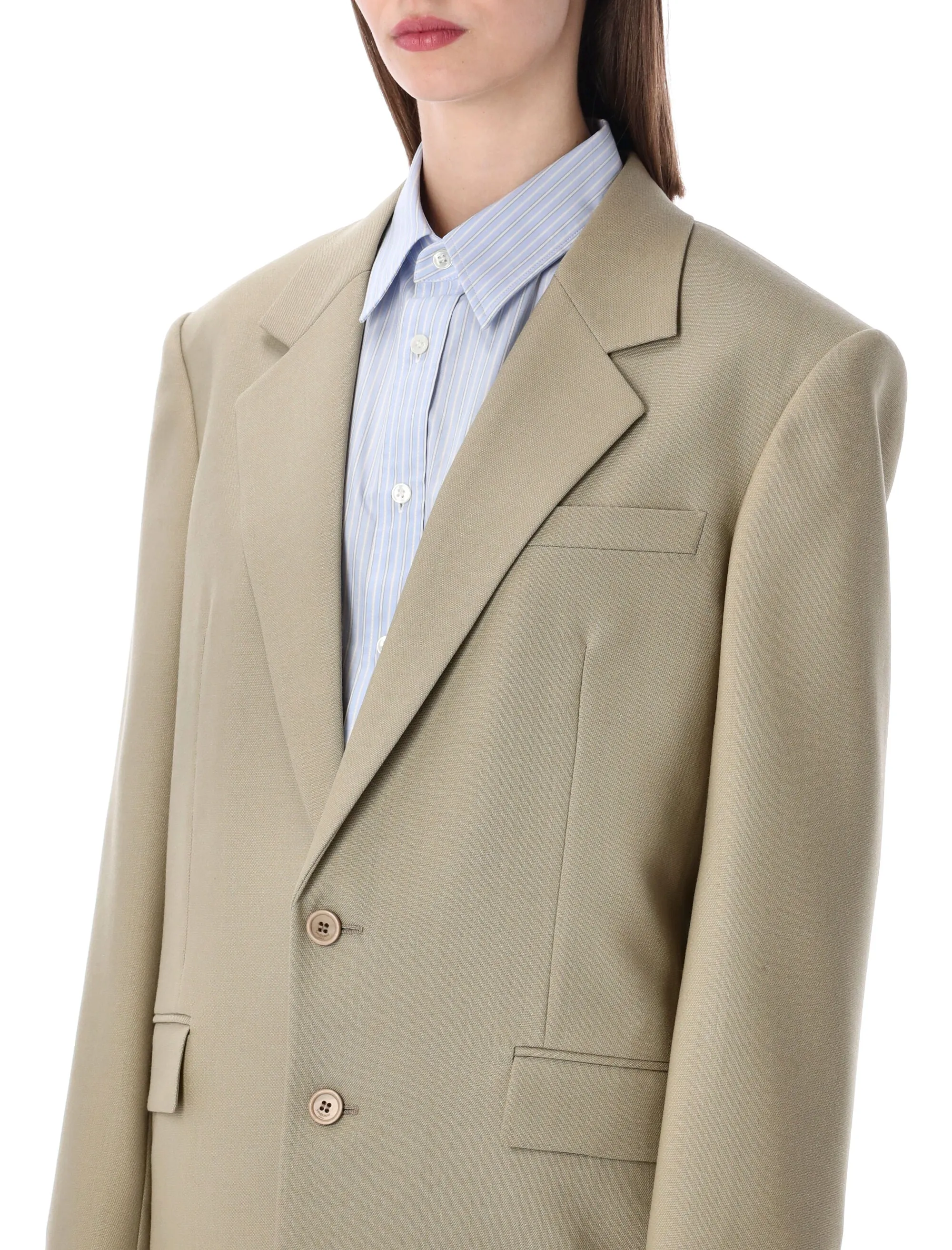 SAINT LAURENT SINGLE-BREASTED WOOL-SILK BLAZER sold by Lord & Taylor product image thumbnail 3