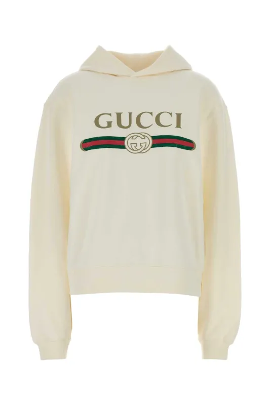 CREAM COTTON BLEND SWEATSHIRT made by Gucci
