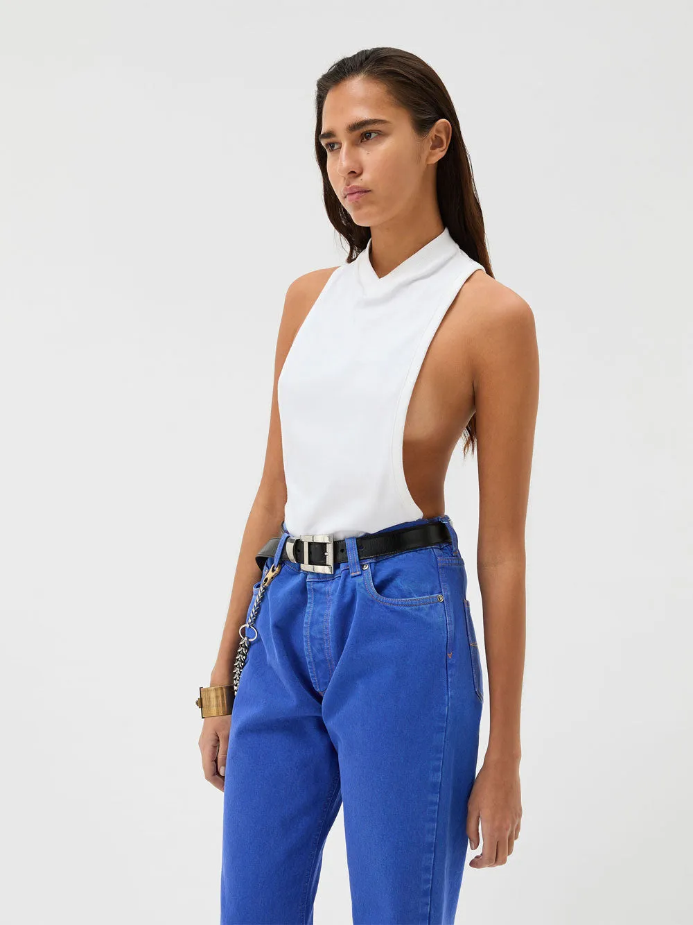 VERSACE STRETCH COTTON JERSEY TOP WITH LOGO EMBROIDERY sold by Lord & Taylor product image thumbnail 3