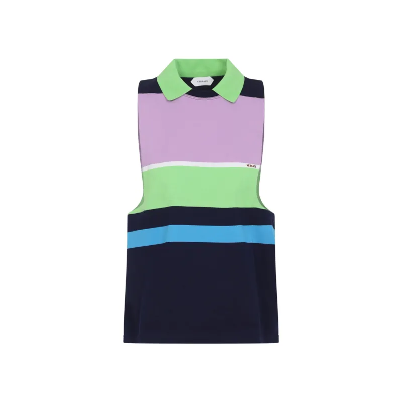 VERSACE STRIPED COTTON JERSEY TOP made by Versace