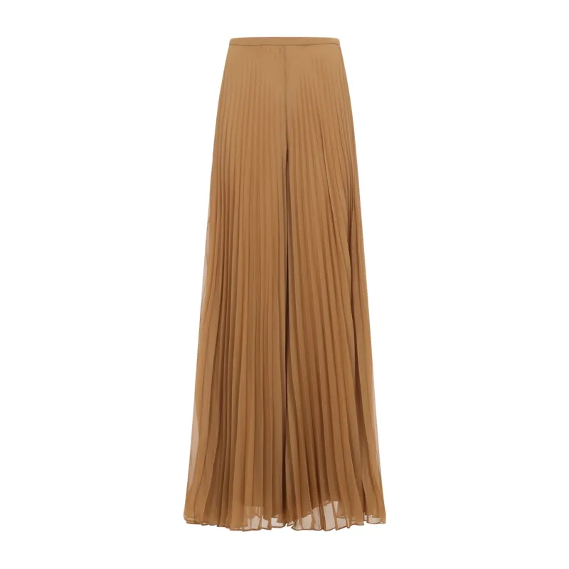 MXEGREMBO - PLEATED WIDE-LEG GEORGETTE TROUSERS made by MaxMara