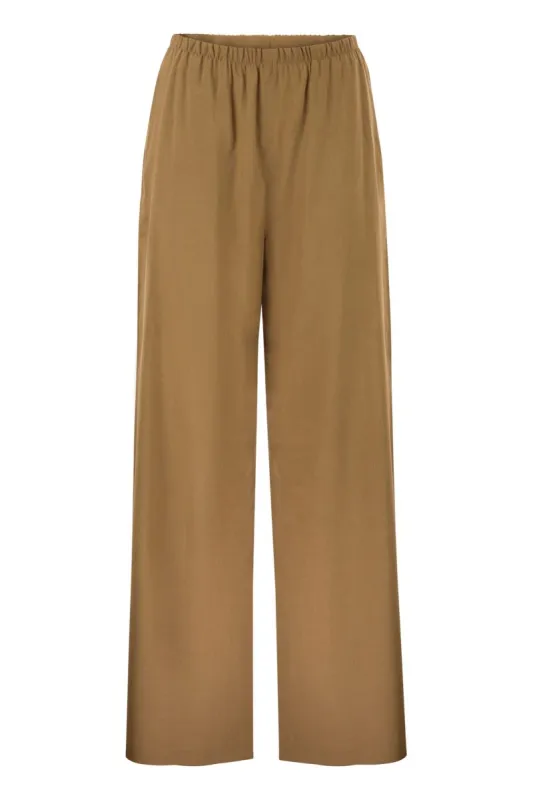 MXPDESTINO - LINEN AND VISCOSE WIDE-LEG TROUSERS made by MaxMara