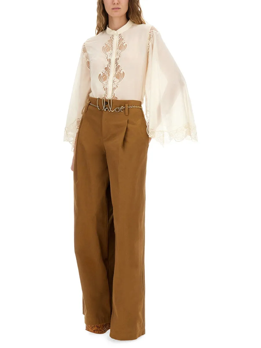 Fluid Silk Georgette and Lace Blouse sold by Lord & Taylor product image thumbnail 4
