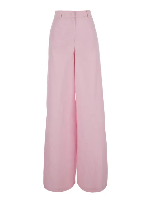 Trousers Popeline High-Waisted Pink made by MSGM