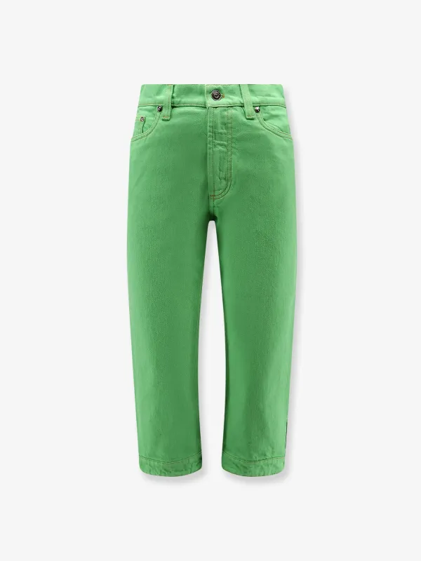 Cotton Trousers Non-Stretch Green made by Versace