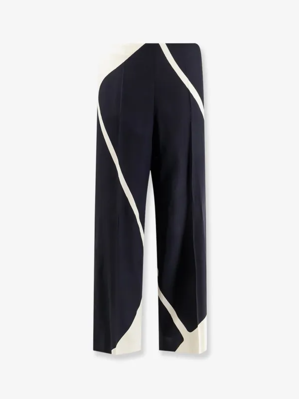 Trousers Bicolour Print Black made by Alberta Ferretti