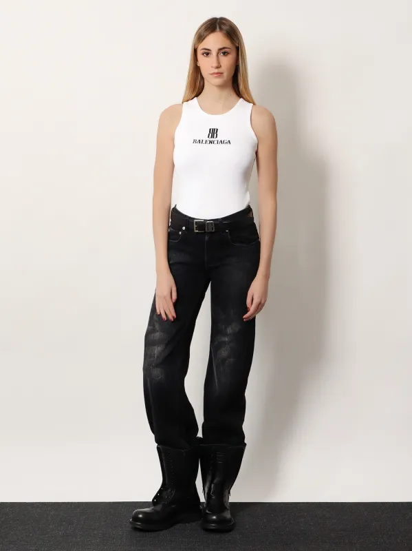 Tank Top Ribbed Viscose White made by Balenciaga