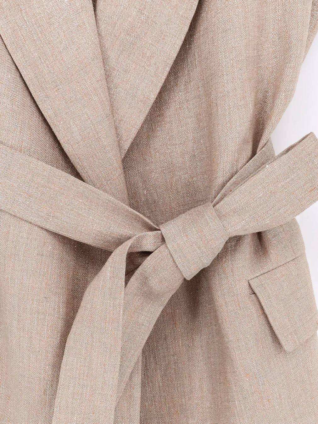 Sleeveless Linen Blazer Beige sold by Lord & Taylor product image thumbnail 3