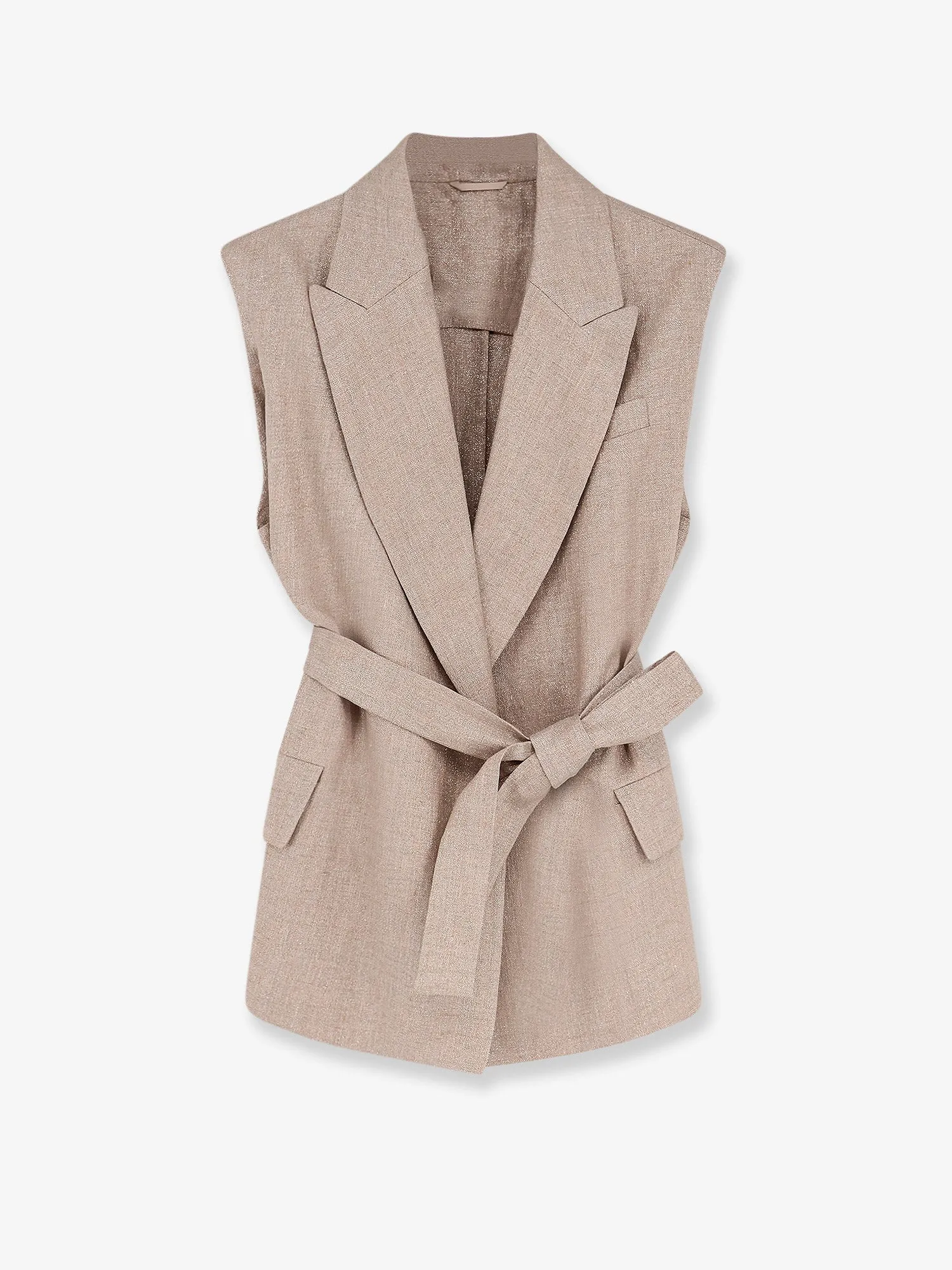 Sleeveless Linen Blazer Beige sold by Lord & Taylor