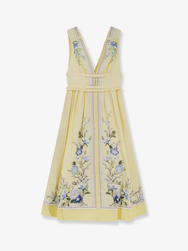 Long Cotton Dress Yellow made by Self-Portrait