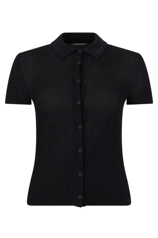 Cardigan Ribbed Knit Black made by Balenciaga