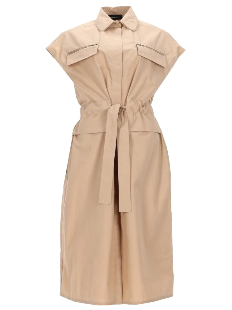 Belted Sleeveless Dress Beige sold by Lord & Taylor