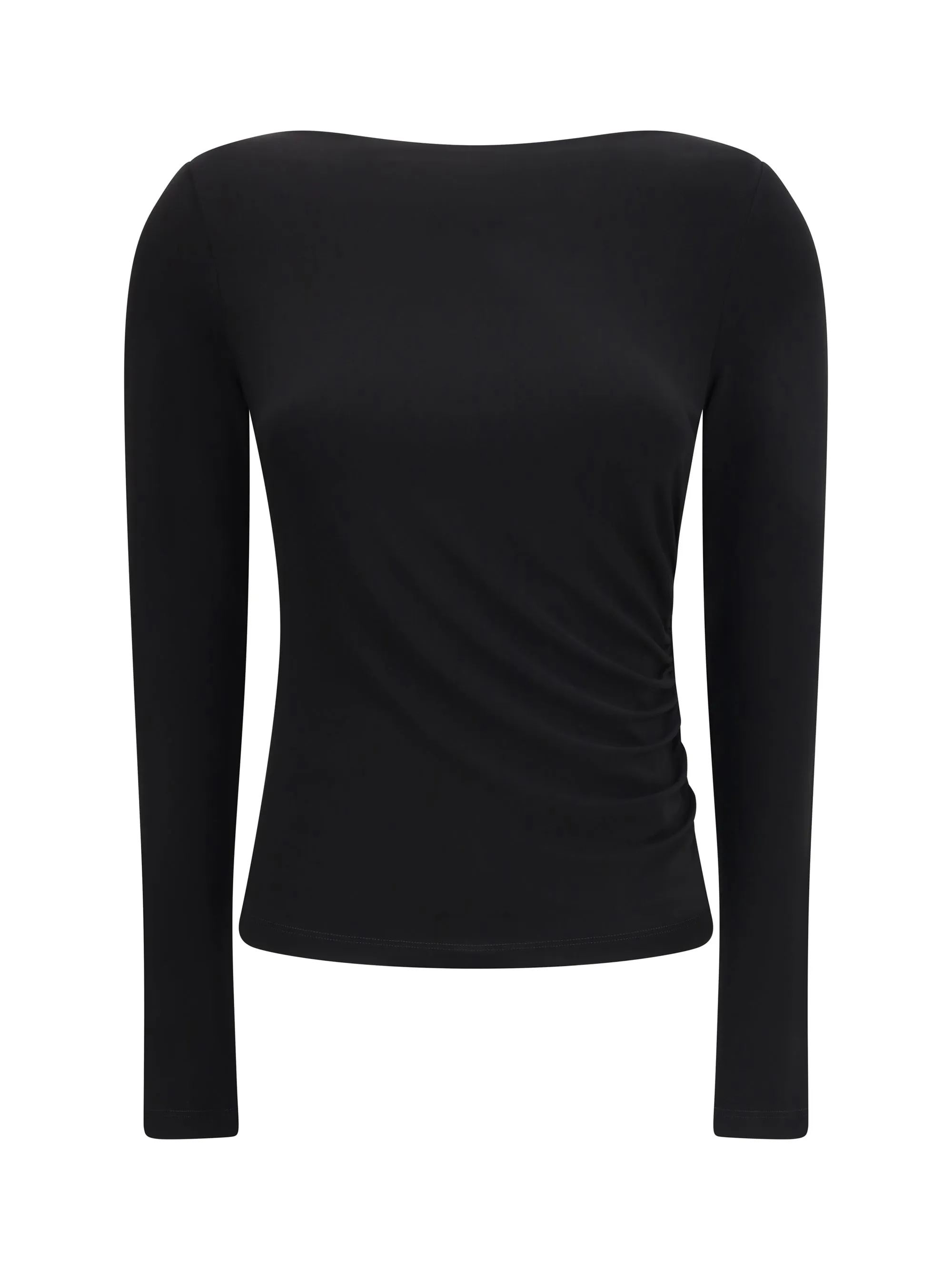 Long-Sleeve Ruched Top Black sold by Lord & Taylor
