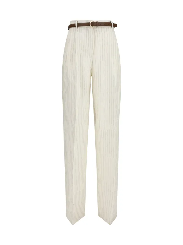 Linen Pants Natural made by MaxMara
