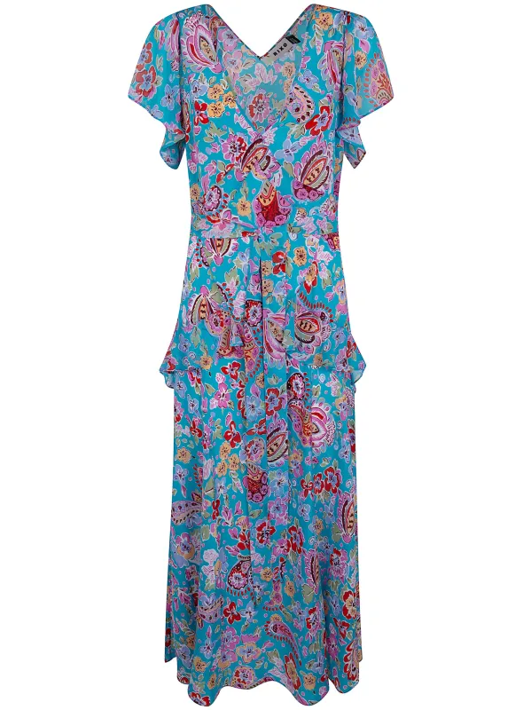 "EVIE" DRESS CARA FLORAL TURQUOISE made by RIXO