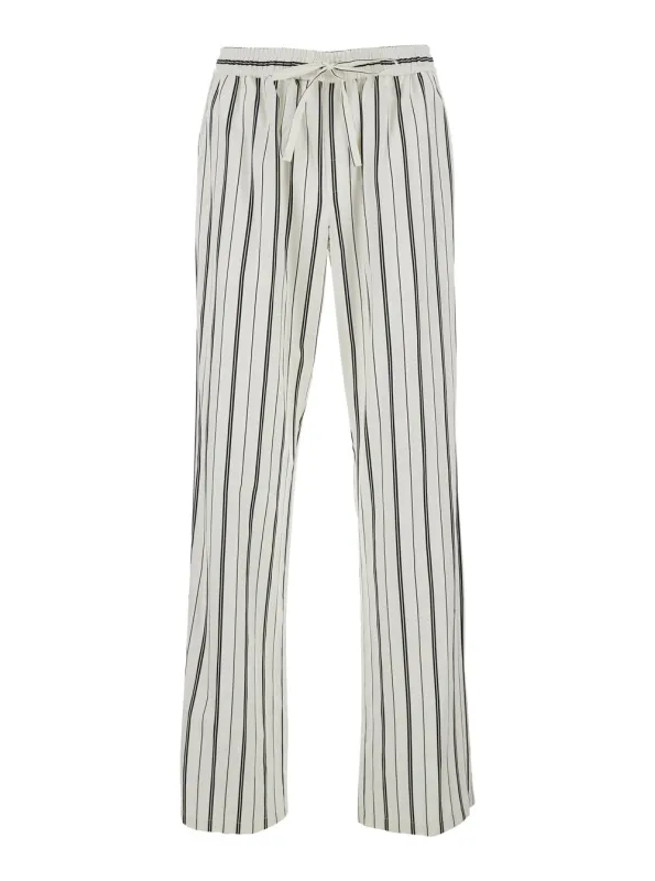 Pants Striped Poplin White/Black made by Dolce & Gabanna