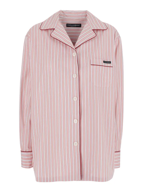 Striped Shirt Pink Cotton made by Dolce & Gabanna