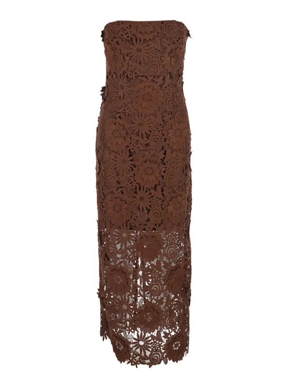 Midi Dress Brown Tech Fabric made by ROTATE Birger Christensen