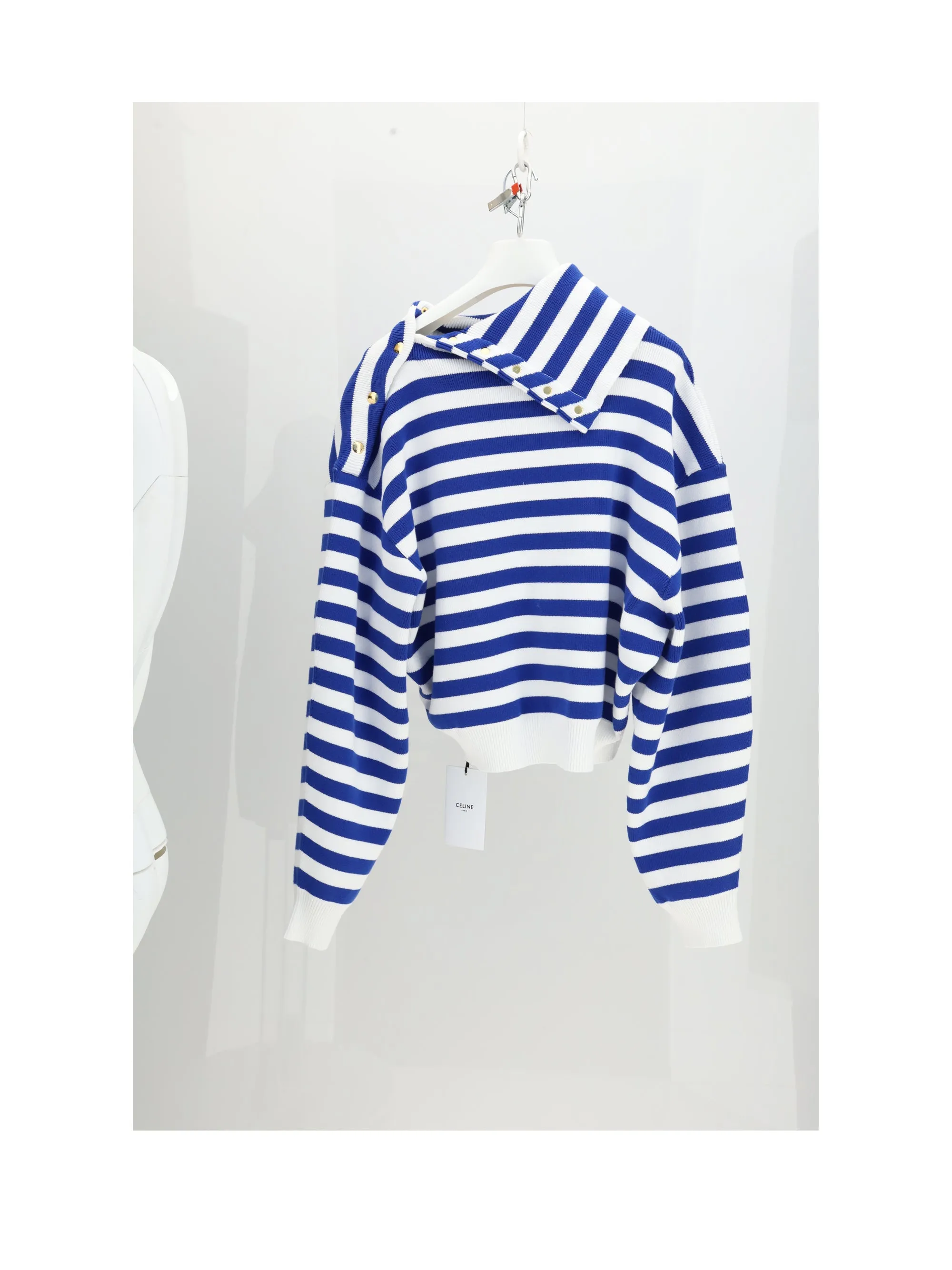 High Neck Sweater White/Royal Blue sold by Lord & Taylor product image thumbnail 2