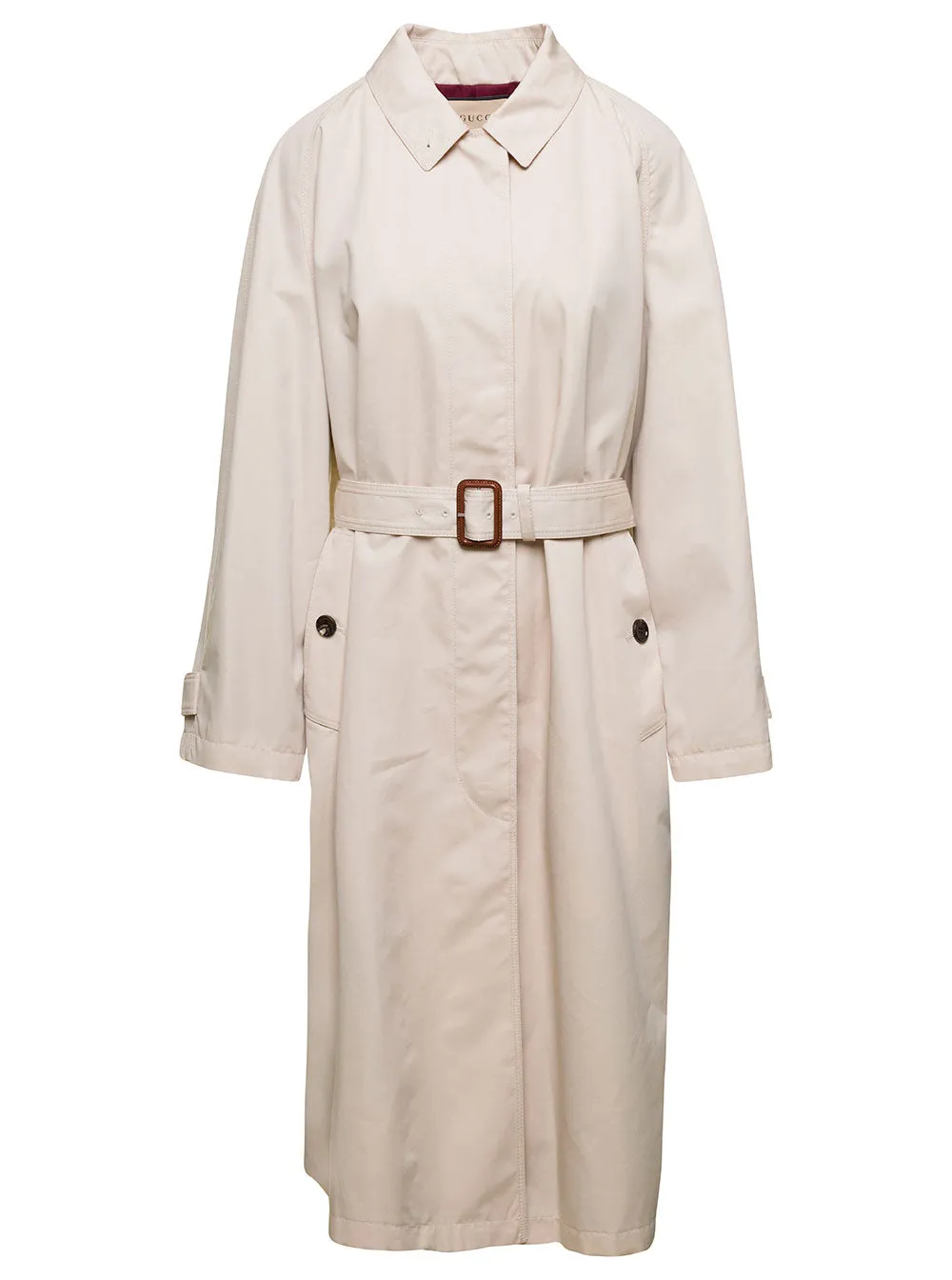 Beige Single-Breasted Trench Coat with Belt sold by Lord & Taylor