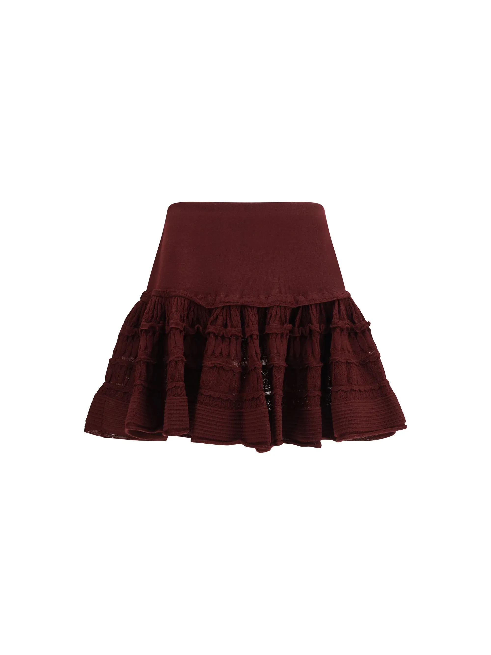 Mini Skirt Crinoline Ruffle Burgundy sold by Lord & Taylor