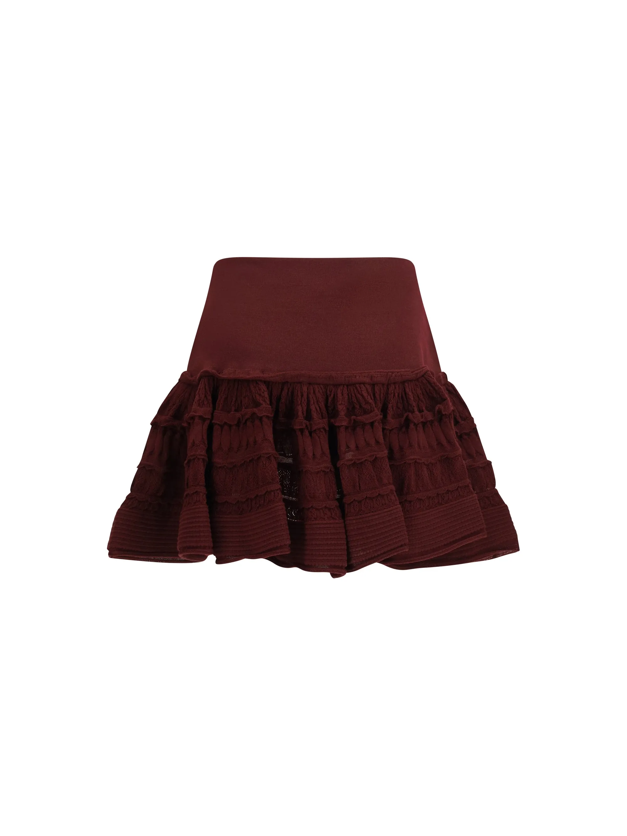 Mini Skirt Crinoline Ruffle Burgundy sold by Lord & Taylor product image thumbnail 3