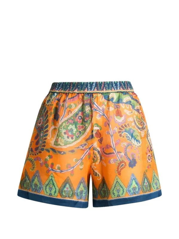 Shorts Orange Ramie made by Etro