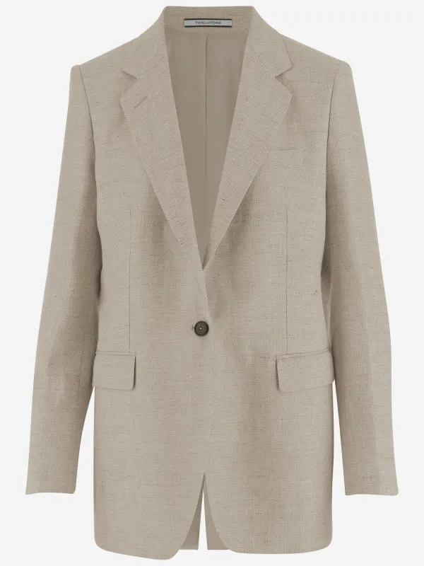 Jacket Jadrianne Linen-Wool Beige made by Tagliatore
