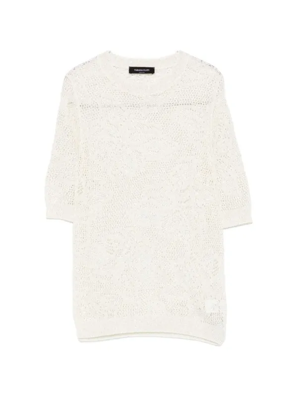 OPENWORK CREWNECK T-SHIRT made by Fabiana Filippi