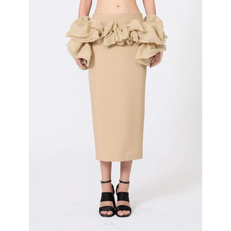 MXSBACCANO JERSEY SKIRT CAMEL made by MaxMara