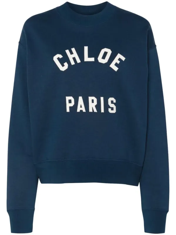BLUE COTTON SWEATER made by Chloe