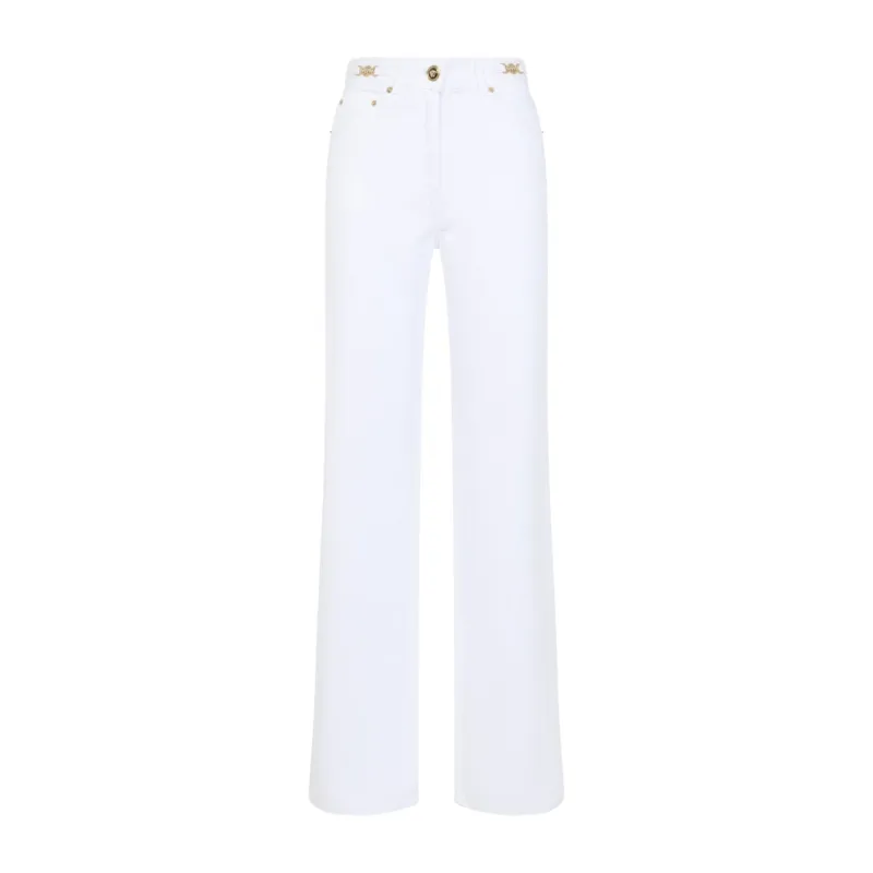 WHITE COTTON TROUSERS made by Versace