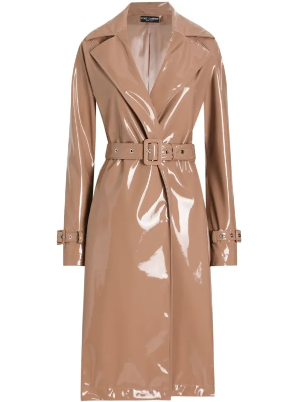 BEIGE POLYESTER COAT made by Dolce & Gabanna