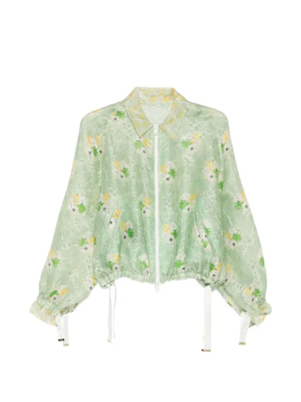 LIGHT GREEN SILK POLYAMIDE JACKET made by Fendi