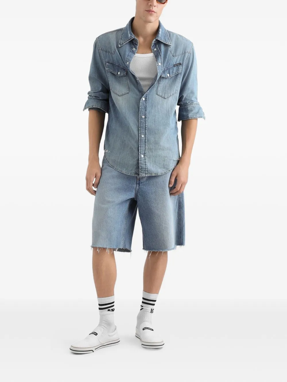 DENIM COTTON SHIRT sold by Lord & Taylor product image thumbnail 5