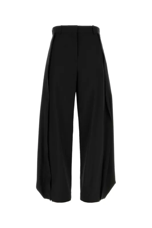BLACK WOOL WIDE-LEG PANT made by Loewe