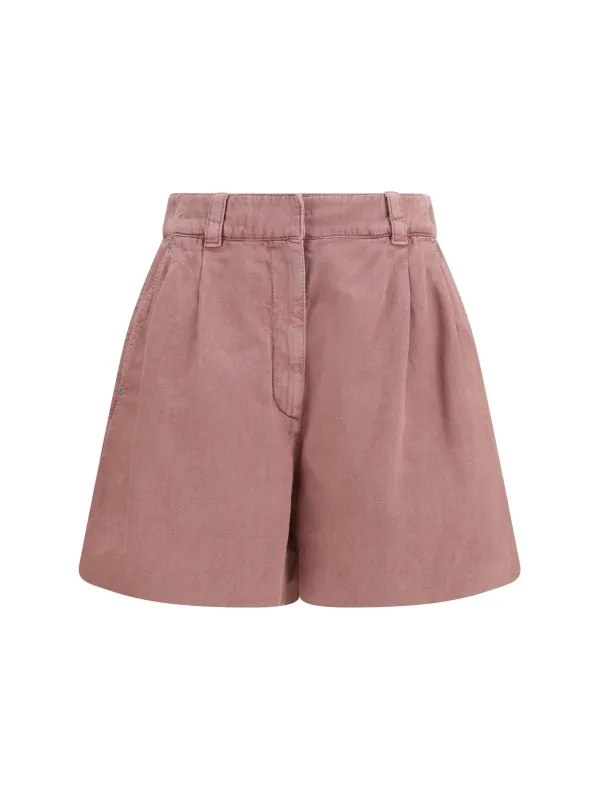 Linen Shorts Ash Rose made by Brunello Cucinelli