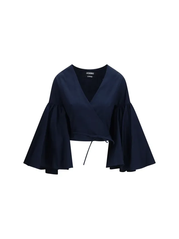 Wrap Top Paysan Dark Navy made by Jacquemus