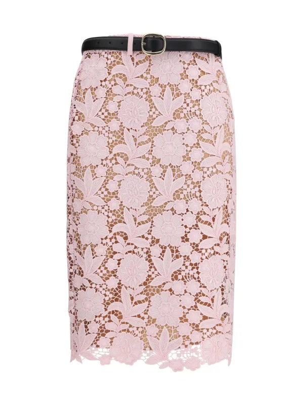 Midi Lace Skirt Pink made by Self-Portrait