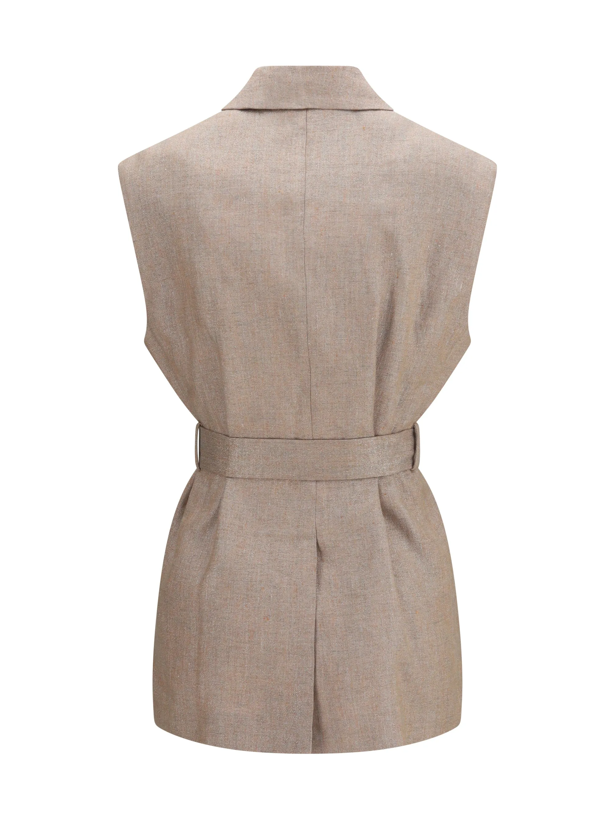Vest Linen-Blend Rose/Silver sold by Lord & Taylor product image thumbnail 3